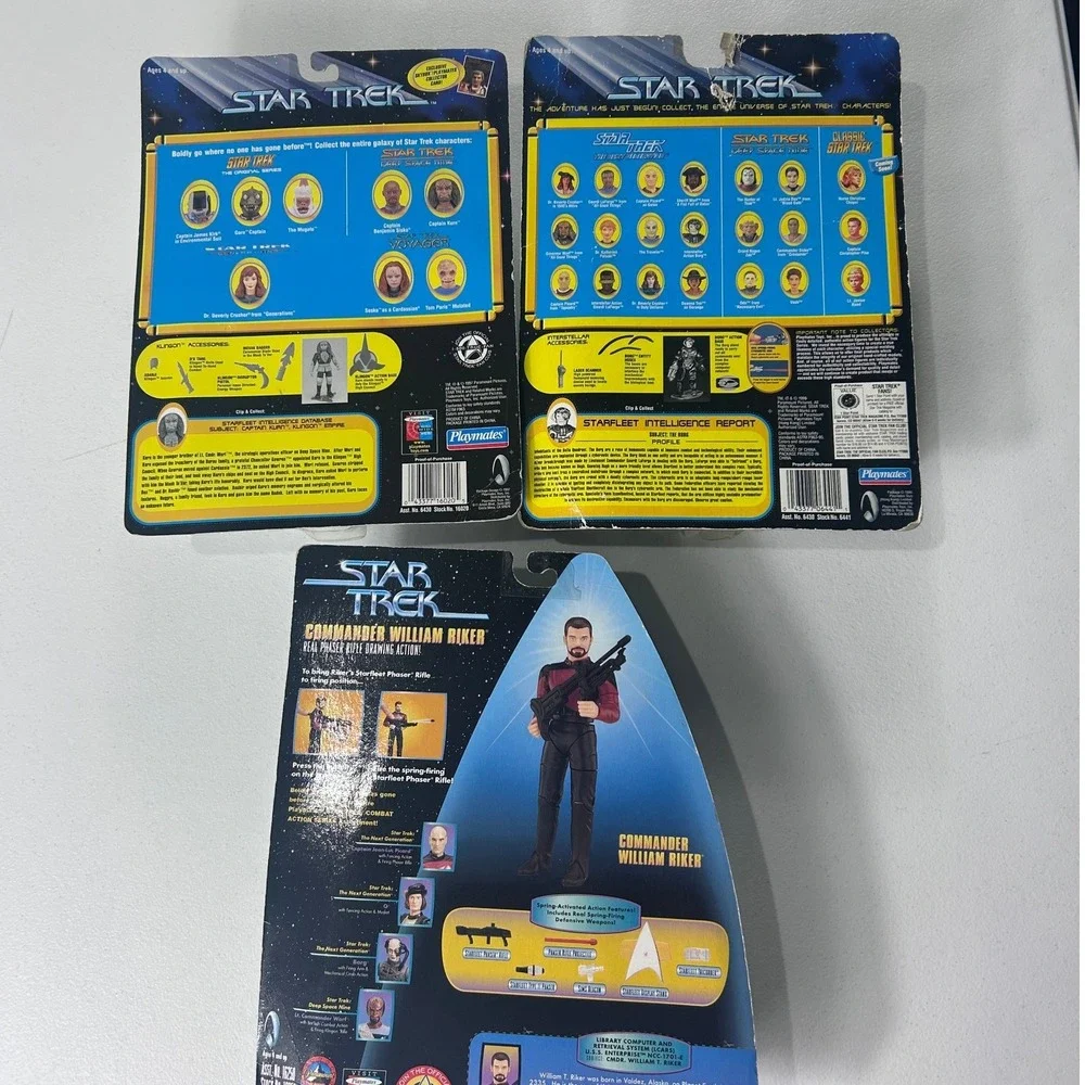 Vintage Star Trek‎ Playmates 90s Action Figure Riker Kurn Borg 16252 6441 Lot 3